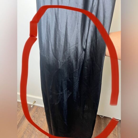 Vera Wang Black Satin Sleeveless Sequin Neck Keyhole Back Evening Maxi Gown 8 - Picture 12 of 16